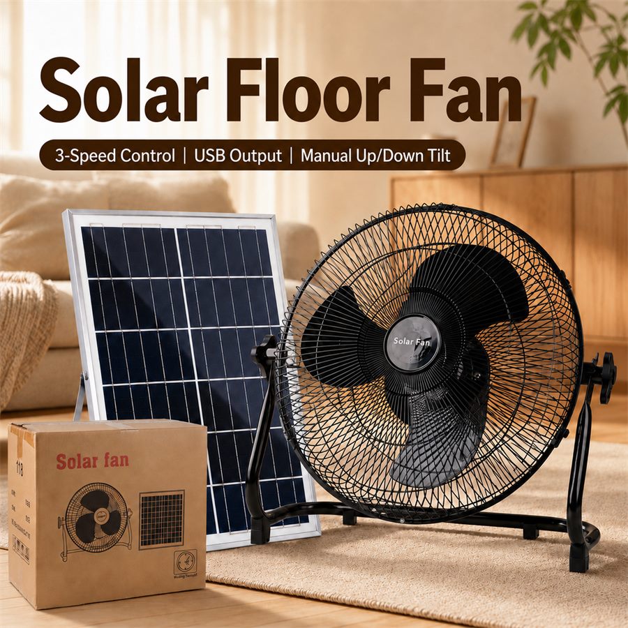 CS-118 Solar Floor Fan