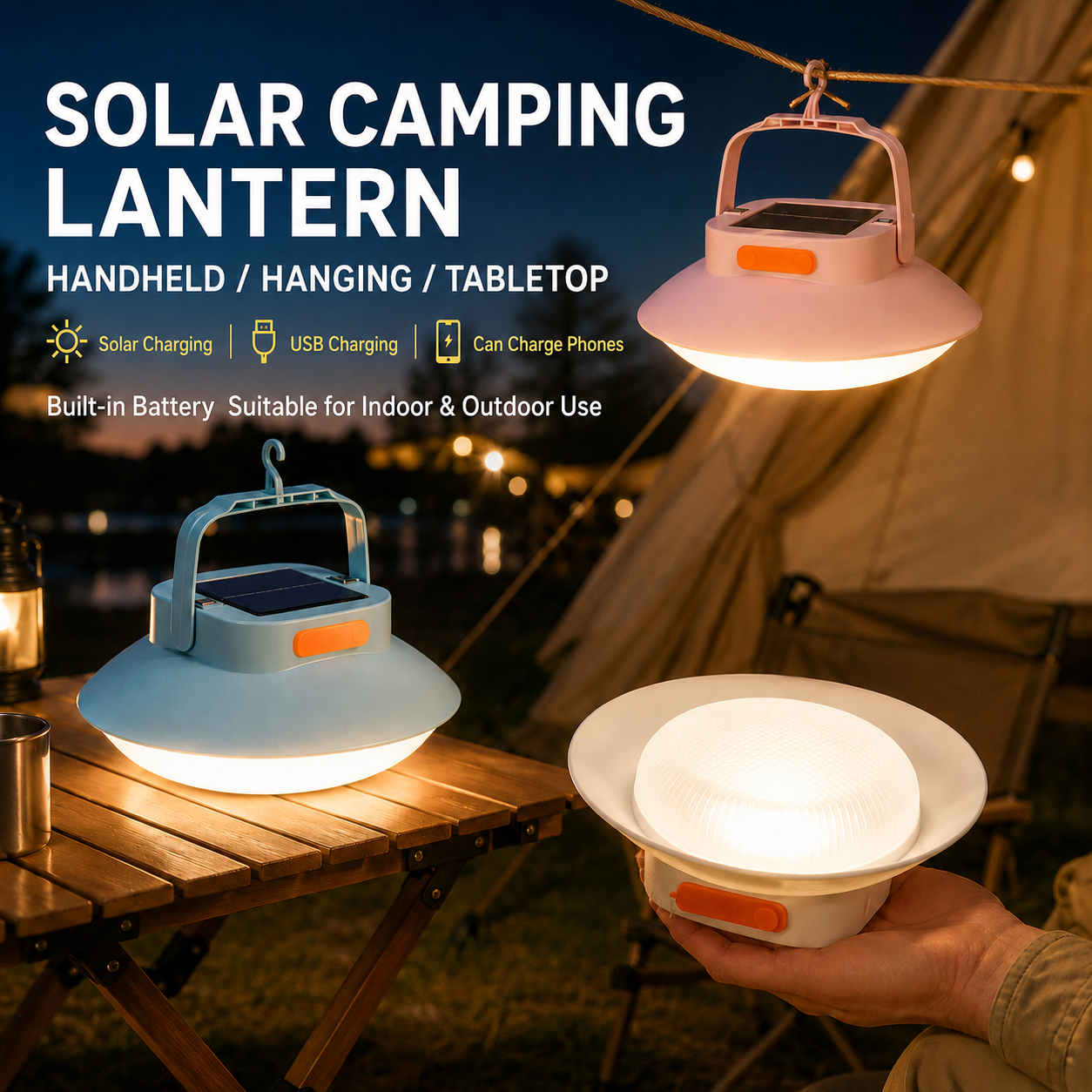 Multifunction Solar Rechargeable Light