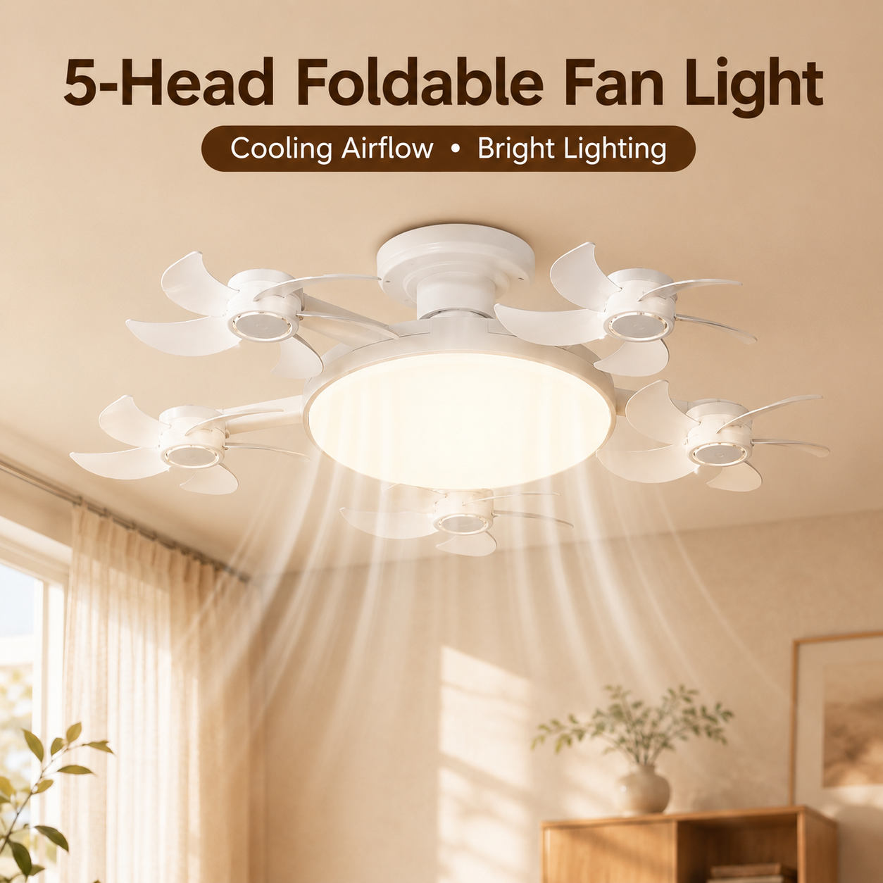 CS Drone Design LED Solar Fan Light