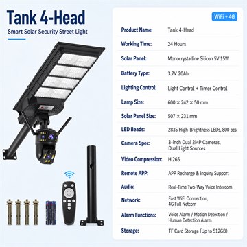 CS-1000LED Solar Monitoring Street Light SKU image 7