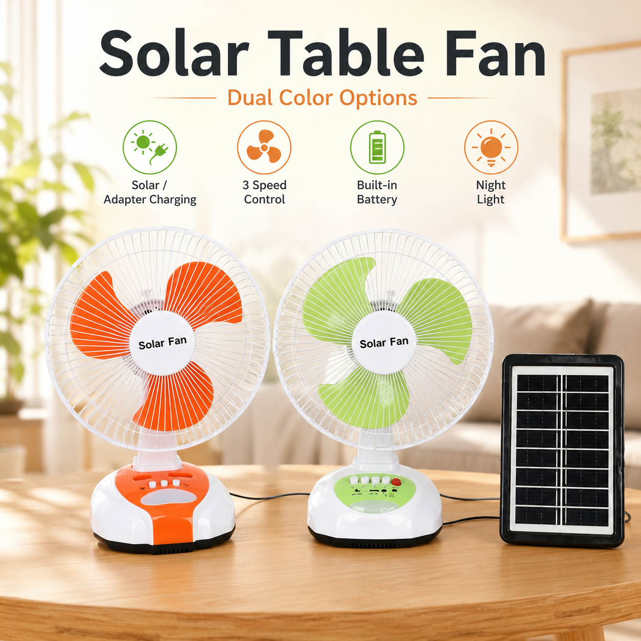 CS-12 12-Inch Solar Table Fan